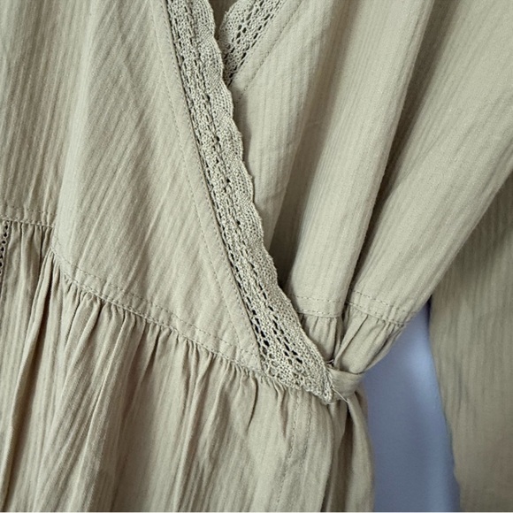 New! Free People Out West Rob/ Maxi Dress M/L Morning Oat - Picture 5 of 7